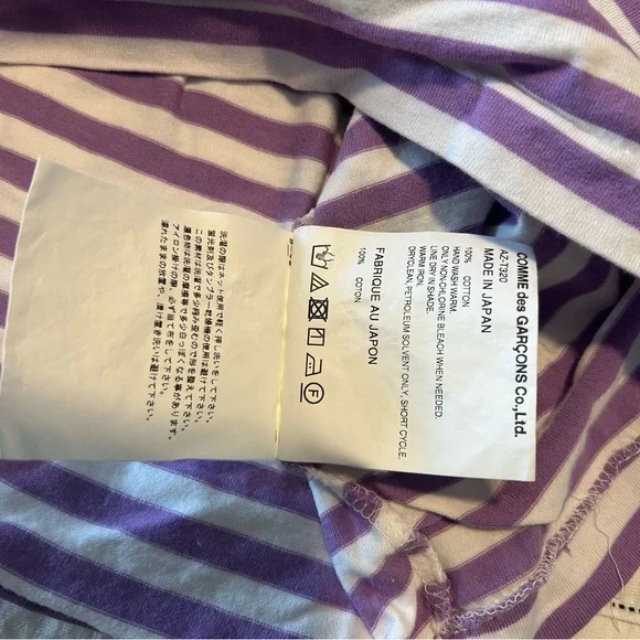 CDG Comme des Garcons Play Striped Long Sleeved T-Shirt - Picture 4 of 5